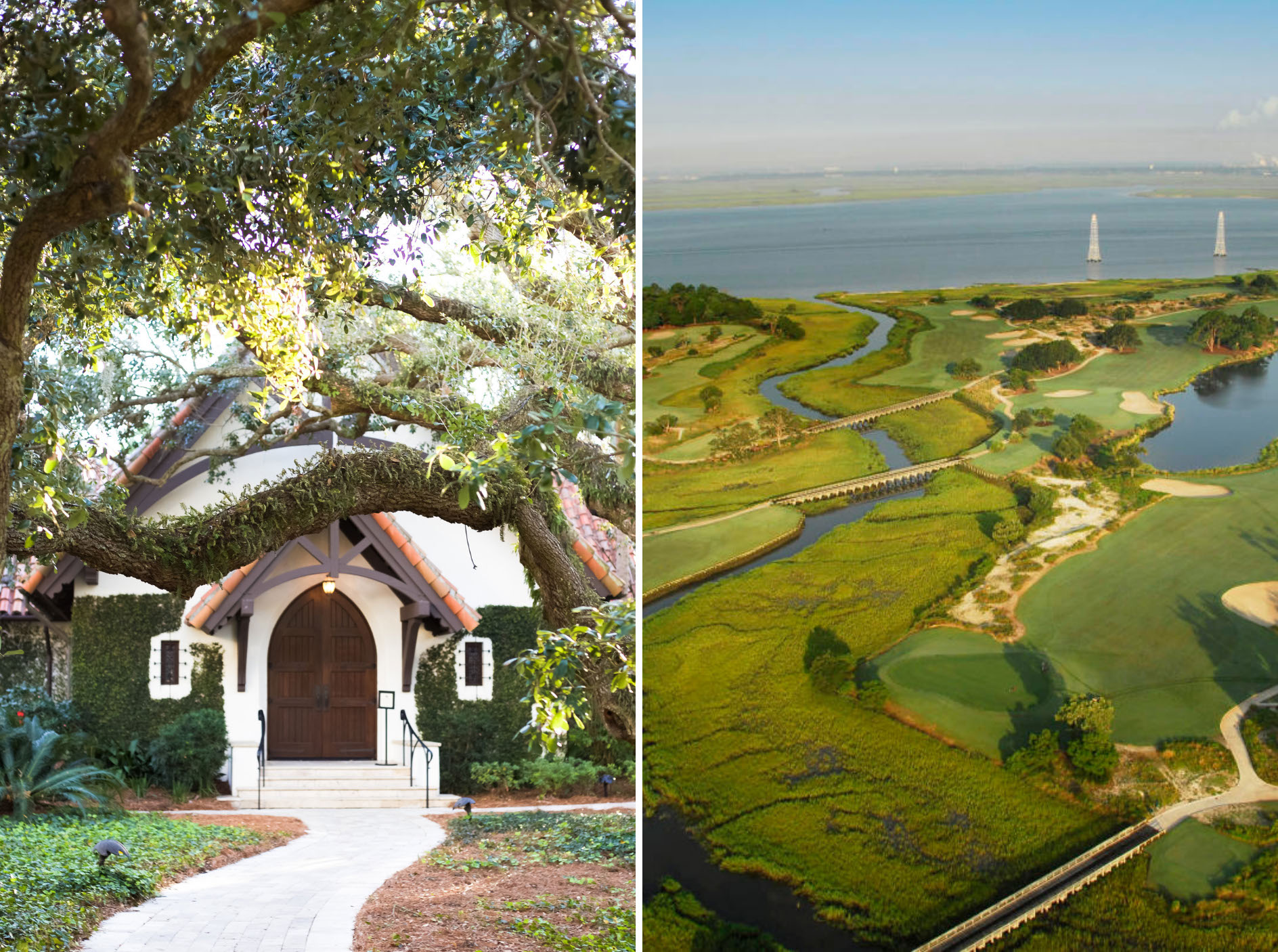 A charming british-style cottage and golf course at the sea island resort and spa 