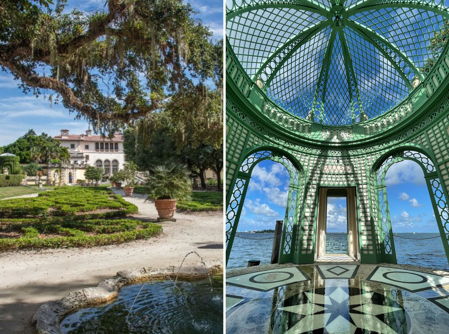 The grounds at Vizcaya Museum and gardens 